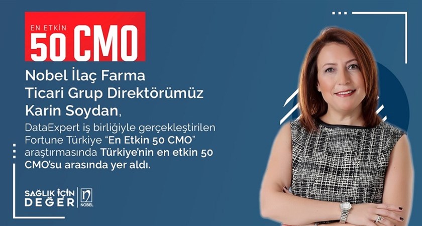 Our Pharma Commercial Group Director, Karin Soydan, was listed among Turkey's 50 Most Influential CMOs