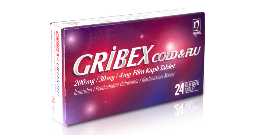 Gribex Cold & Flu  200mg 30mg 4mg film-coated tablet